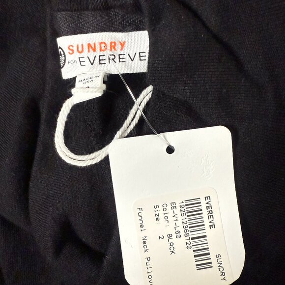 Evereve Sundry Funnel Neck Pullover Black Size 2 NWT - Picture 2 of 7